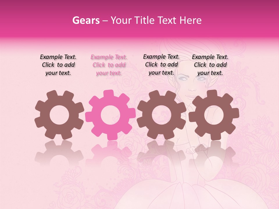 A Woman In A Pink Dress Sitting On A Pink Background PowerPoint Template