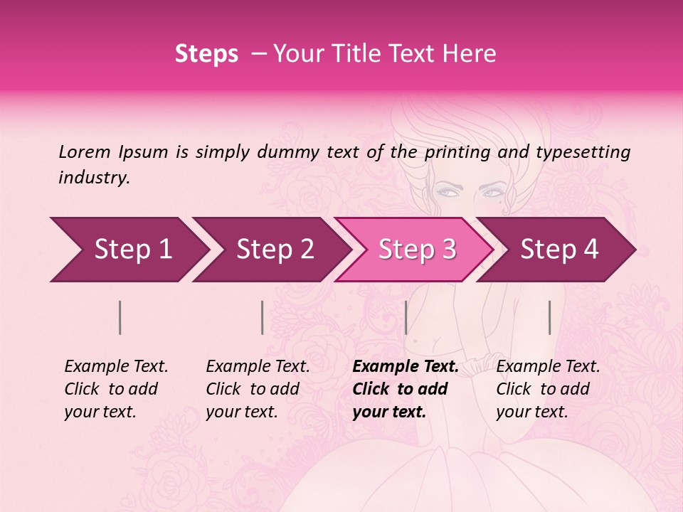 A Woman In A Pink Dress Sitting On A Pink Background PowerPoint Template