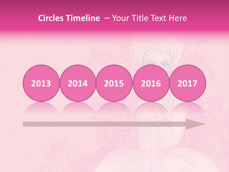 A Woman In A Pink Dress Sitting On A Pink Background PowerPoint Template