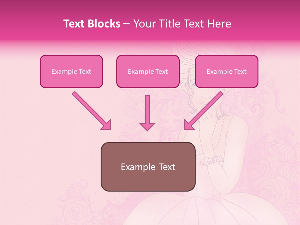 A Woman In A Pink Dress Sitting On A Pink Background PowerPoint Template