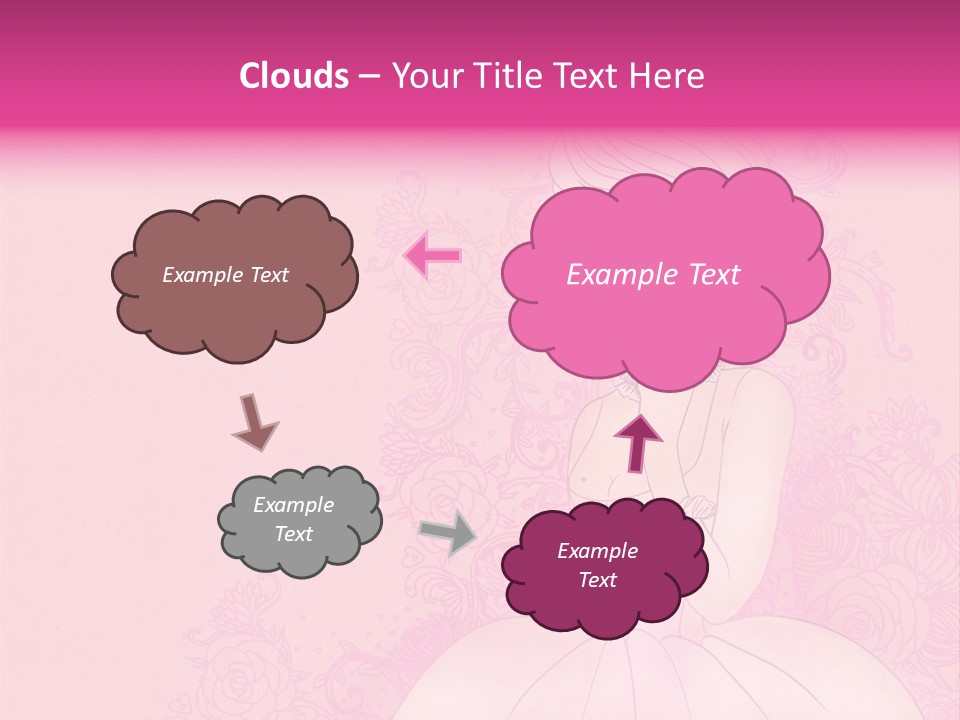 A Woman In A Pink Dress Sitting On A Pink Background PowerPoint Template