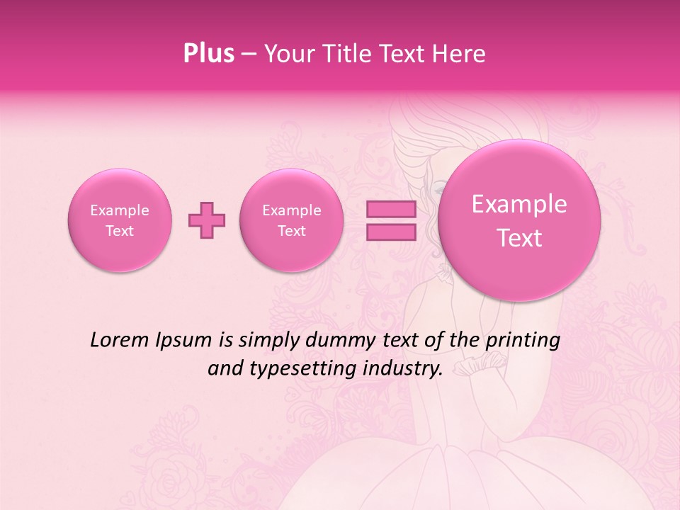 A Woman In A Pink Dress Sitting On A Pink Background PowerPoint Template