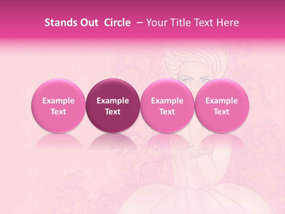 A Woman In A Pink Dress Sitting On A Pink Background PowerPoint Template