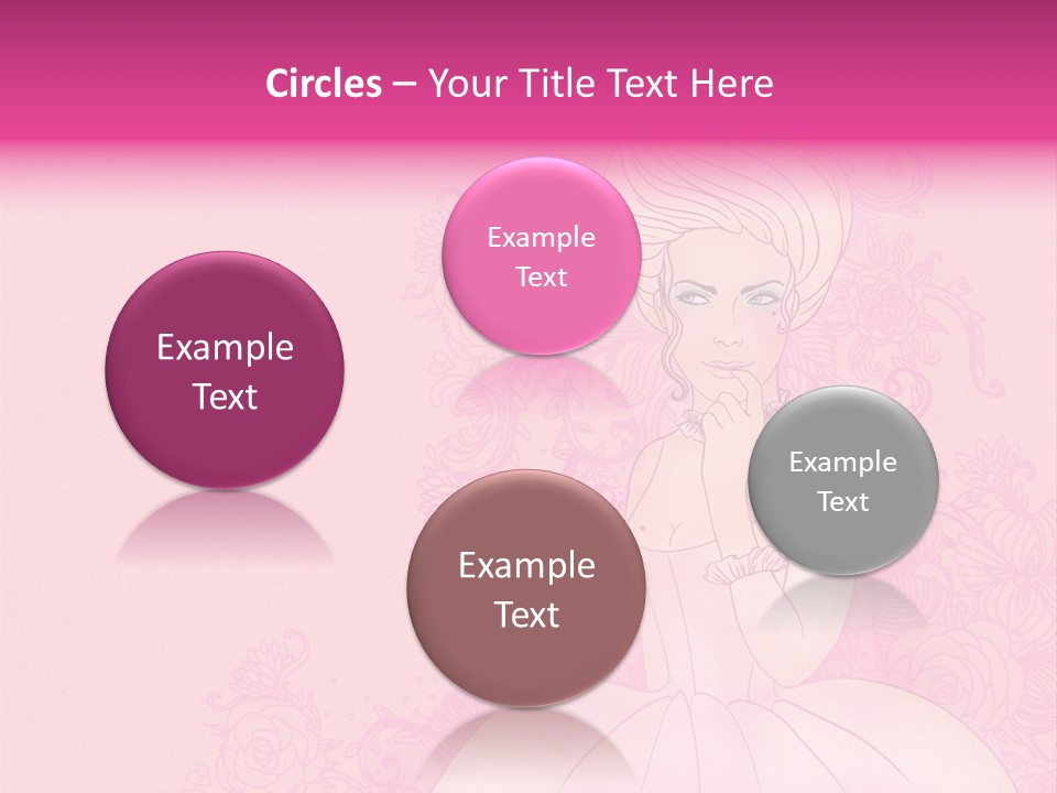 A Woman In A Pink Dress Sitting On A Pink Background PowerPoint Template