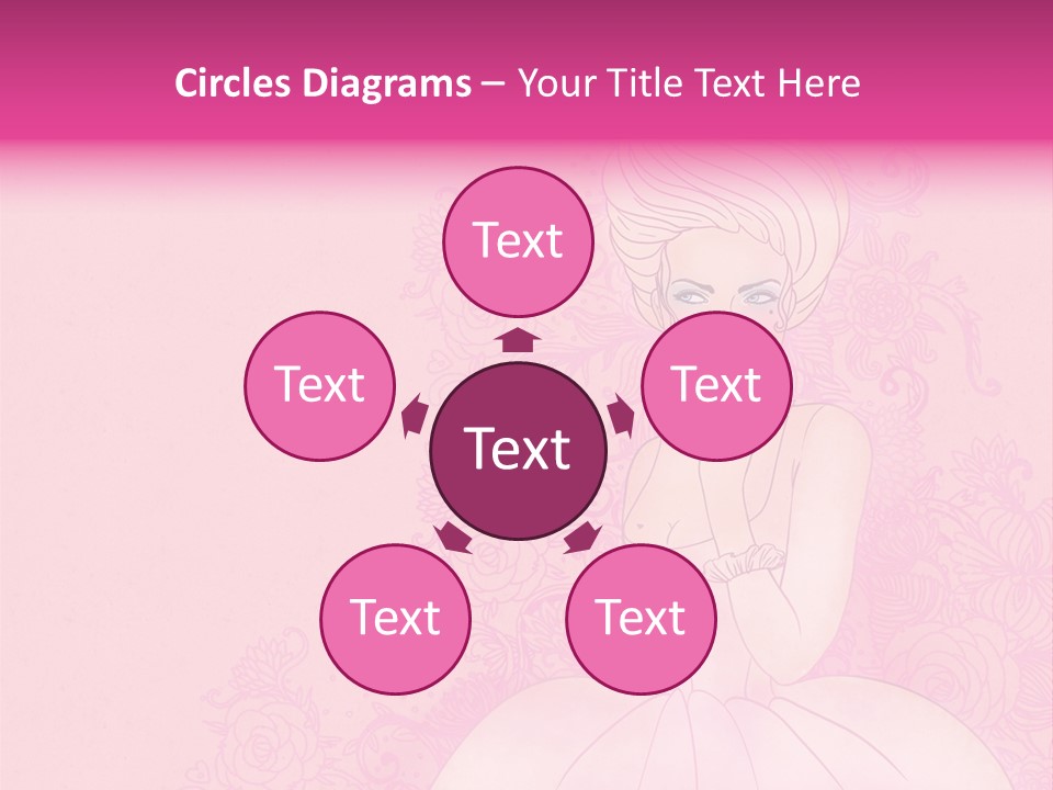 A Woman In A Pink Dress Sitting On A Pink Background PowerPoint Template