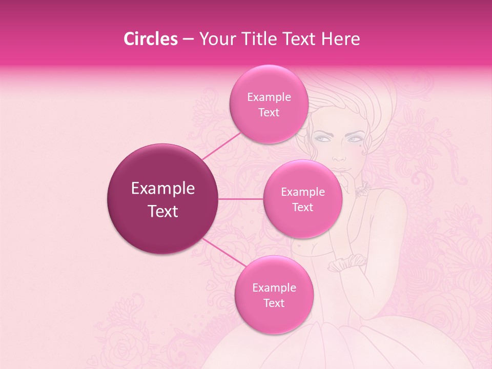 A Woman In A Pink Dress Sitting On A Pink Background PowerPoint Template