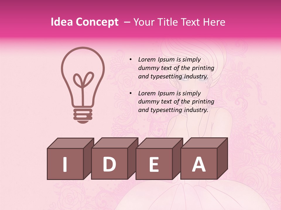A Woman In A Pink Dress Sitting On A Pink Background PowerPoint Template
