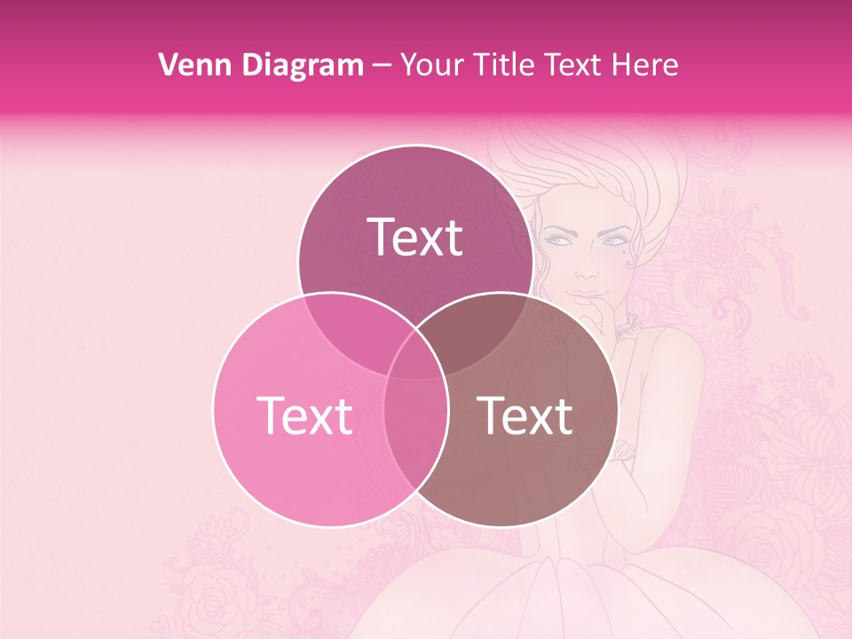 A Woman In A Pink Dress Sitting On A Pink Background PowerPoint Template