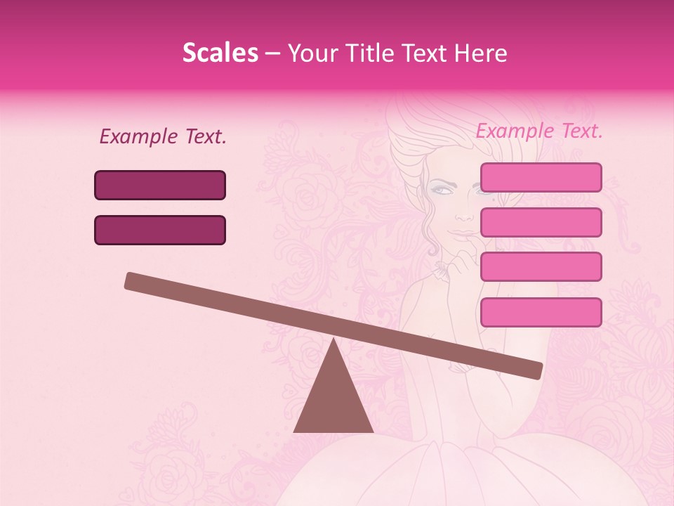 A Woman In A Pink Dress Sitting On A Pink Background PowerPoint Template
