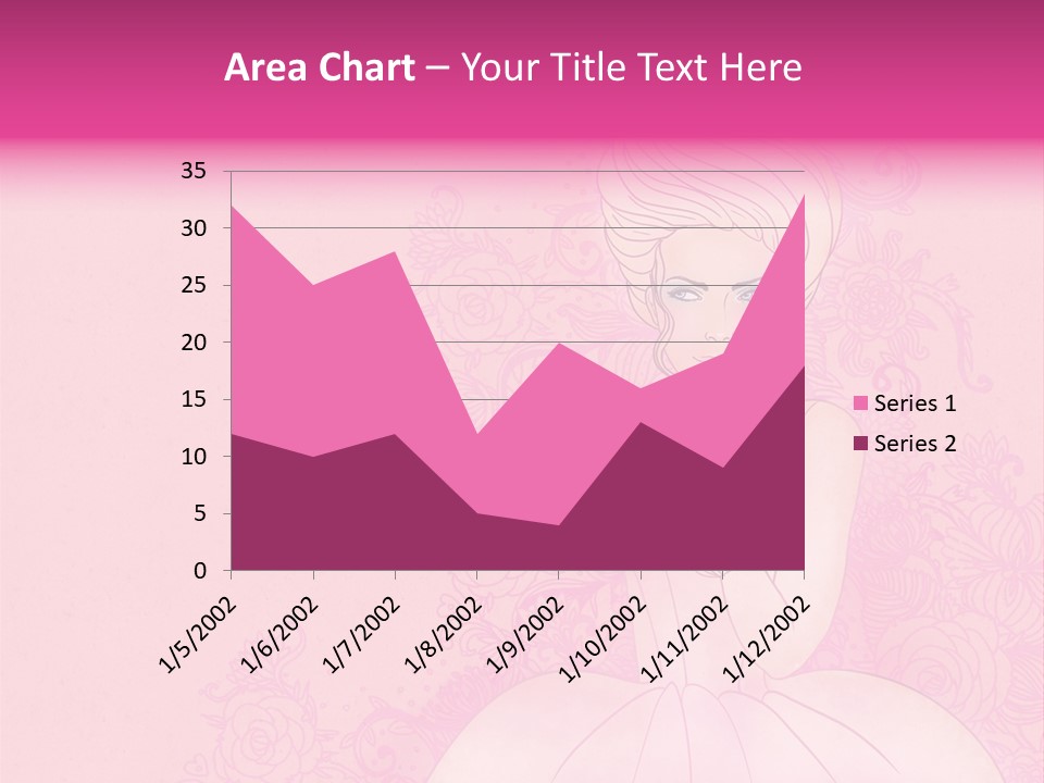 A Woman In A Pink Dress Sitting On A Pink Background PowerPoint Template