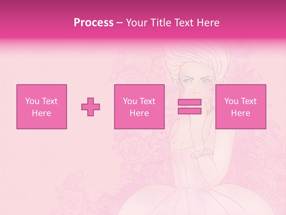 A Woman In A Pink Dress Sitting On A Pink Background PowerPoint Template