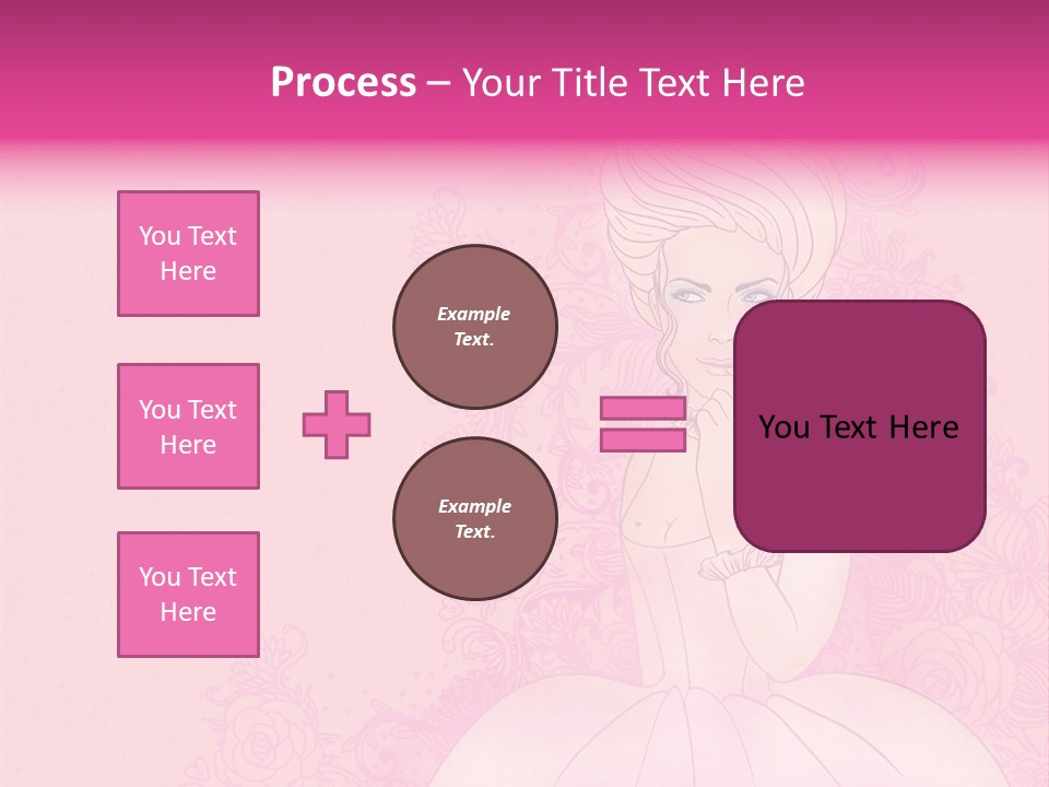 A Woman In A Pink Dress Sitting On A Pink Background PowerPoint Template