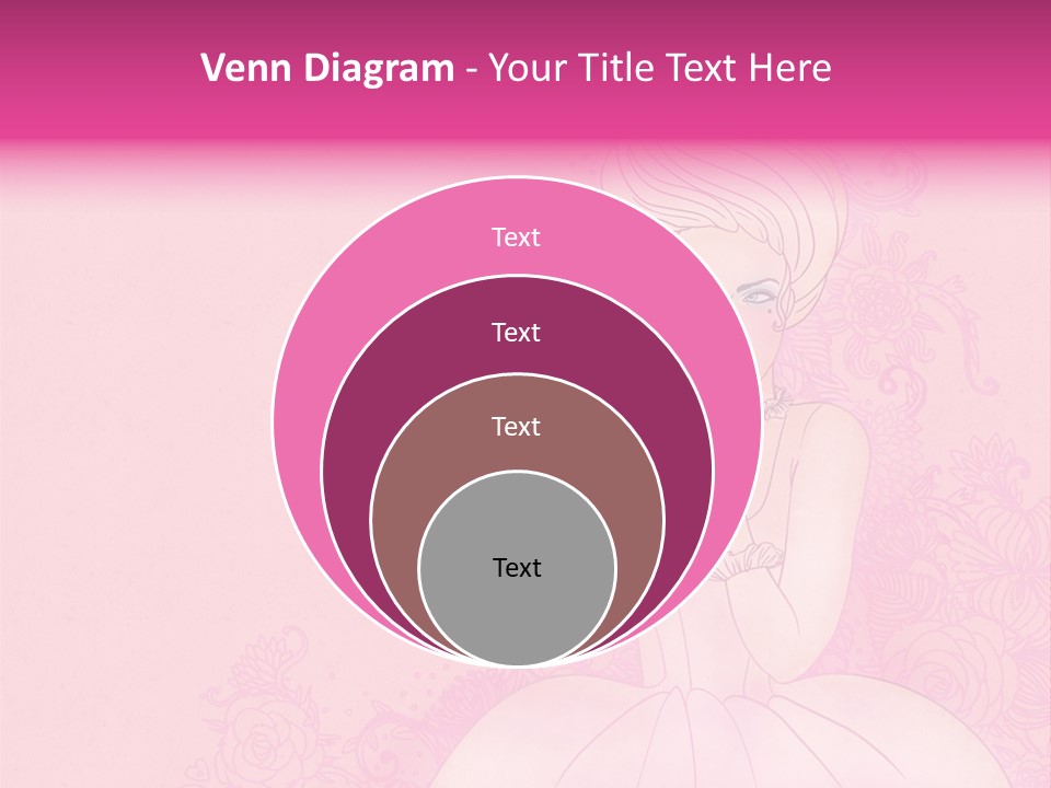 A Woman In A Pink Dress Sitting On A Pink Background PowerPoint Template