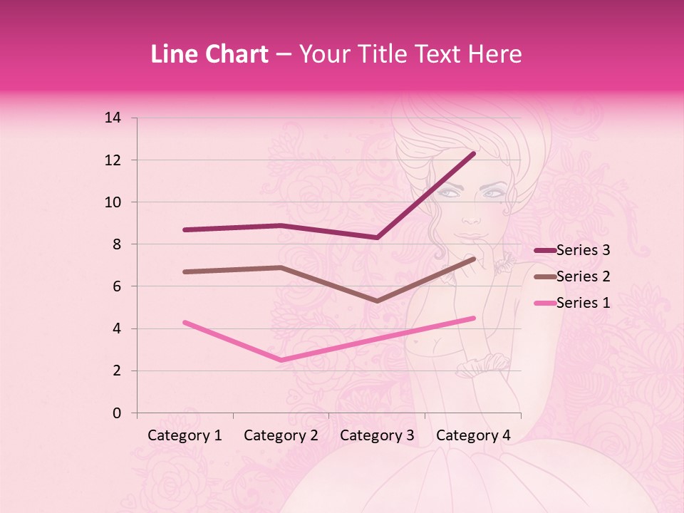 A Woman In A Pink Dress Sitting On A Pink Background PowerPoint Template