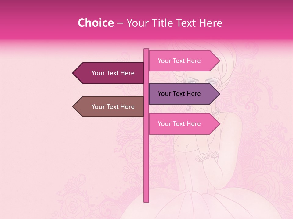 A Woman In A Pink Dress Sitting On A Pink Background PowerPoint Template