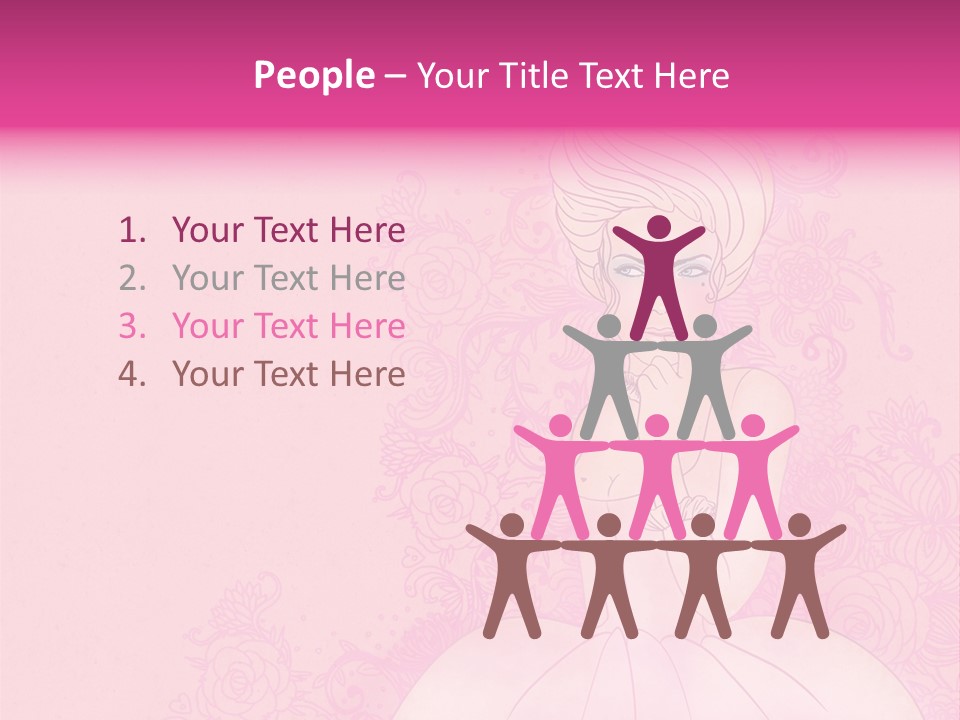 A Woman In A Pink Dress Sitting On A Pink Background PowerPoint Template
