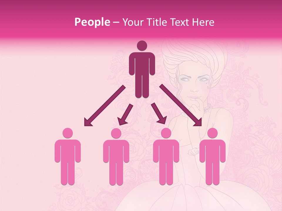 A Woman In A Pink Dress Sitting On A Pink Background PowerPoint Template