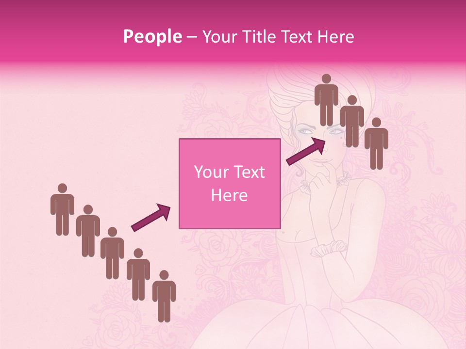 A Woman In A Pink Dress Sitting On A Pink Background PowerPoint Template