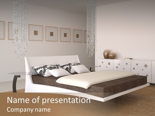 White Furniture Room PowerPoint Template
