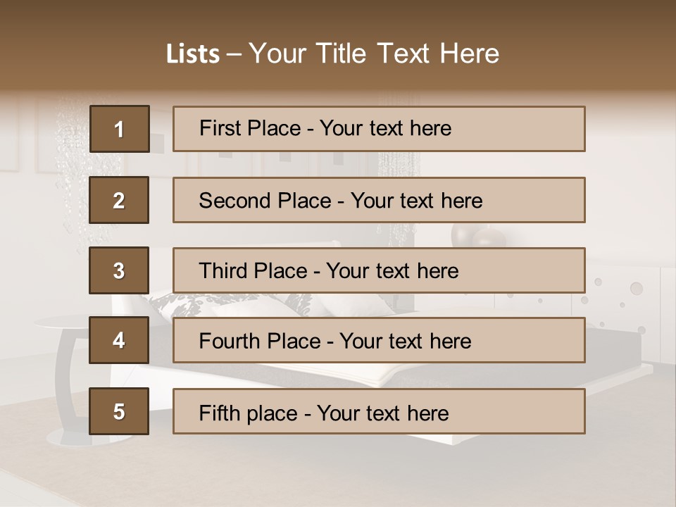 White Furniture Room PowerPoint Template