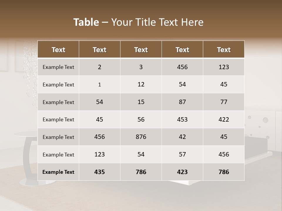 White Furniture Room PowerPoint Template