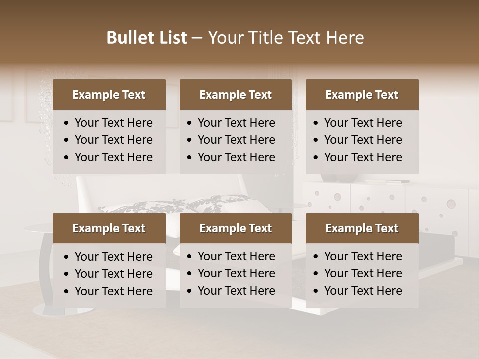 White Furniture Room PowerPoint Template