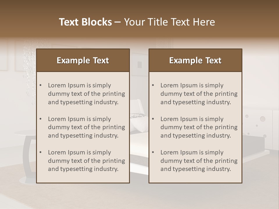 White Furniture Room PowerPoint Template