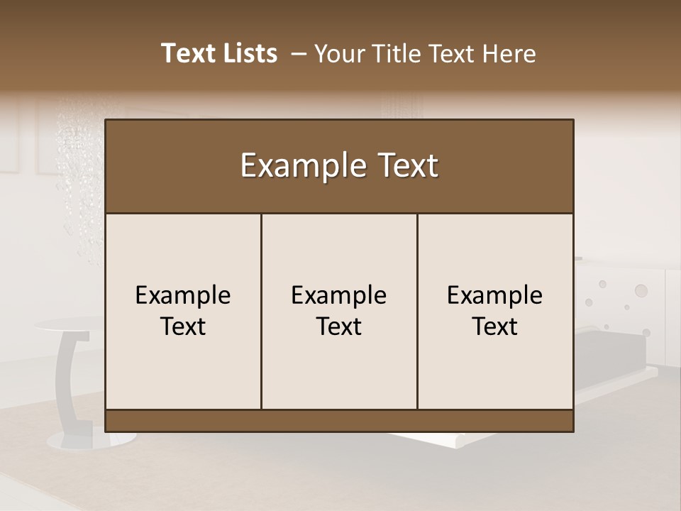 White Furniture Room PowerPoint Template