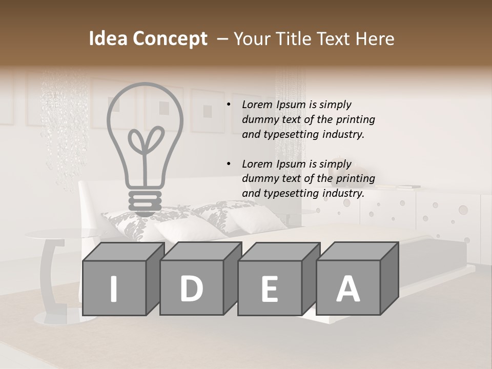 White Furniture Room PowerPoint Template