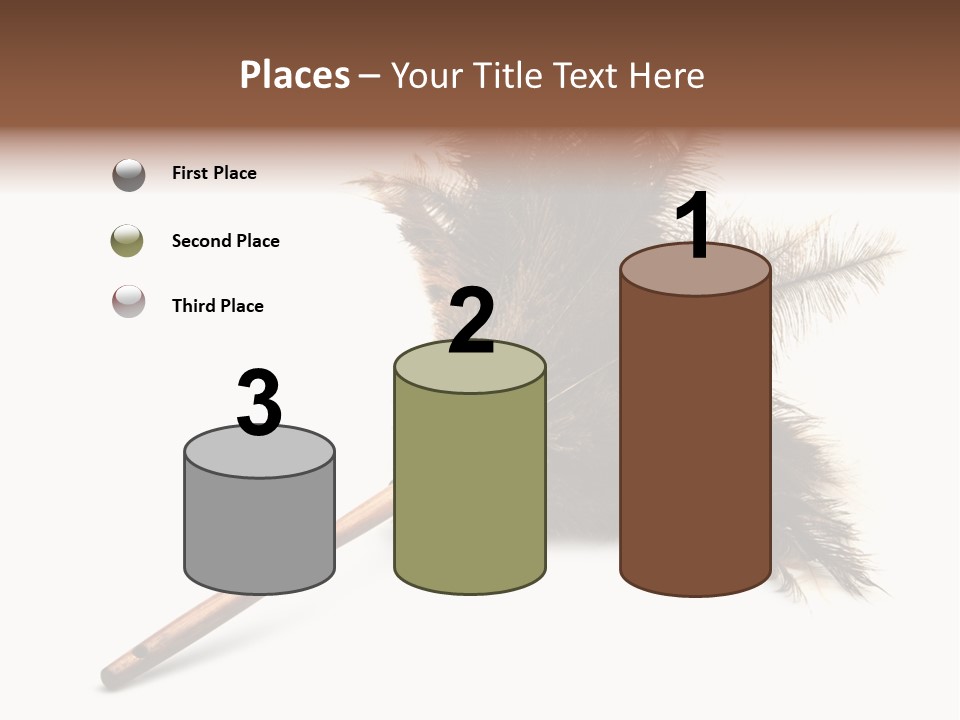 Horizontal Isolated Feather PowerPoint Template