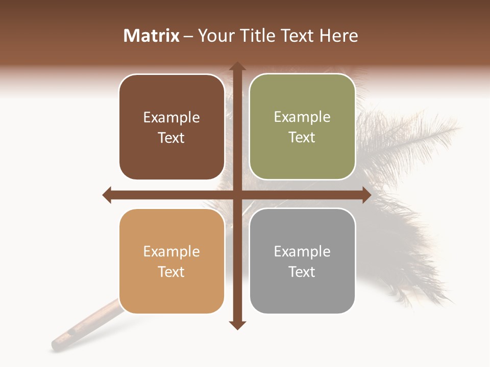 Horizontal Isolated Feather PowerPoint Template