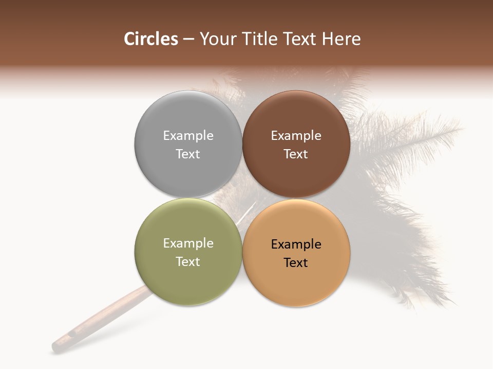 Horizontal Isolated Feather PowerPoint Template