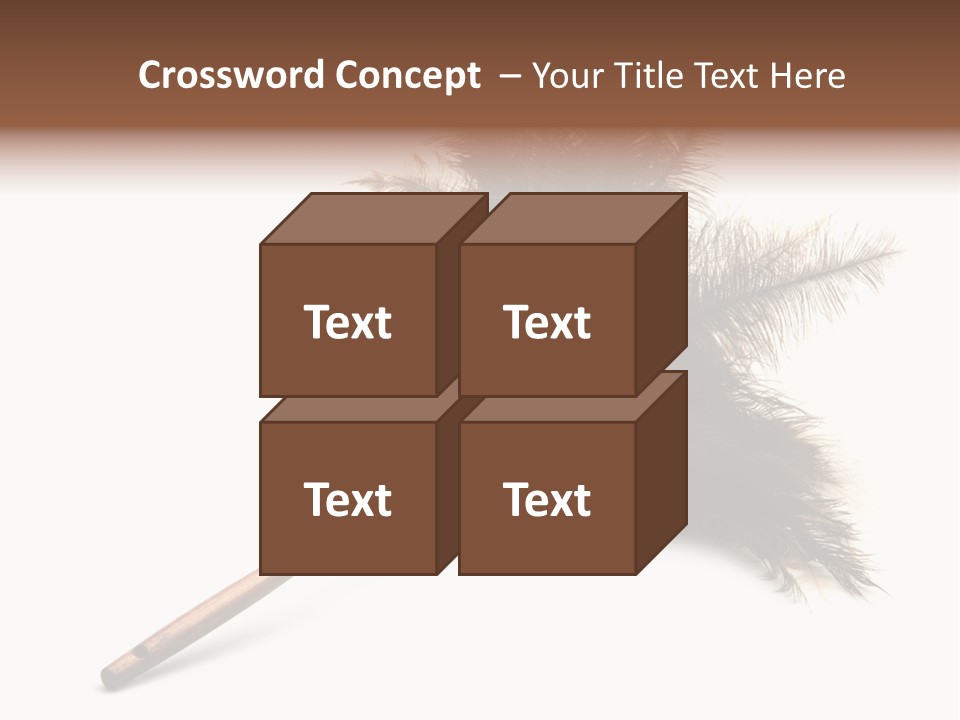 Horizontal Isolated Feather PowerPoint Template