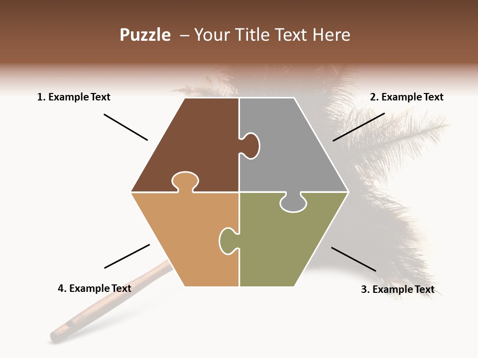 Horizontal Isolated Feather PowerPoint Template