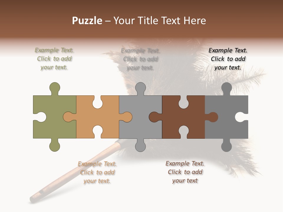 Horizontal Isolated Feather PowerPoint Template