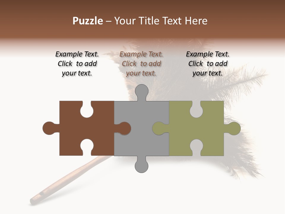 Horizontal Isolated Feather PowerPoint Template