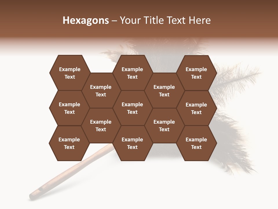 Horizontal Isolated Feather PowerPoint Template