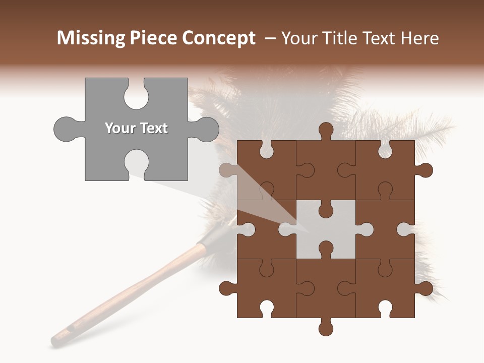 Horizontal Isolated Feather PowerPoint Template