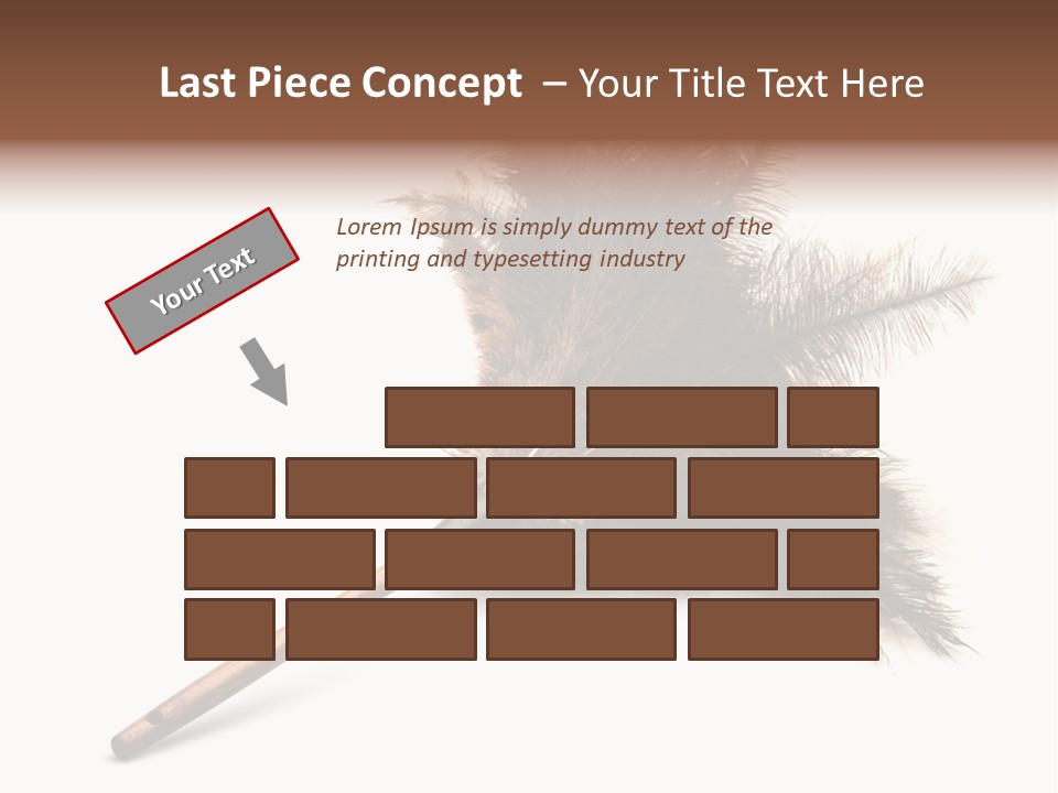 Horizontal Isolated Feather PowerPoint Template