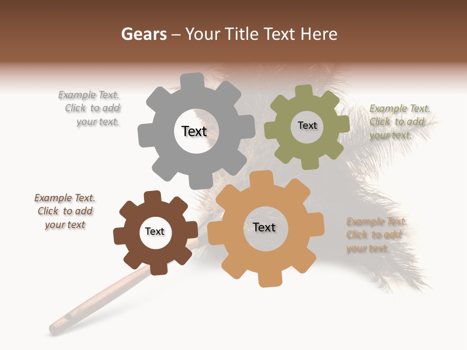 Horizontal Isolated Feather PowerPoint Template