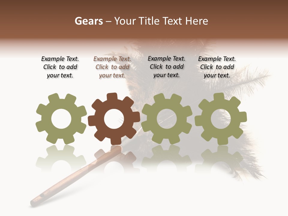 Horizontal Isolated Feather PowerPoint Template