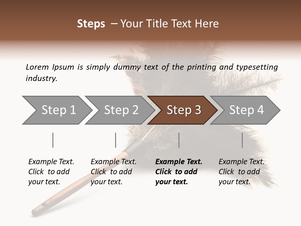 Horizontal Isolated Feather PowerPoint Template