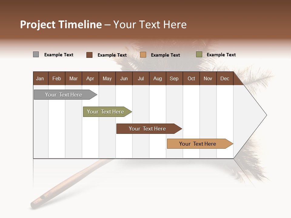Horizontal Isolated Feather PowerPoint Template