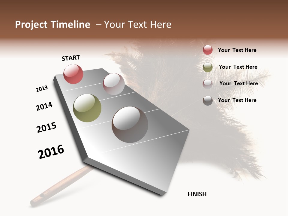 Horizontal Isolated Feather PowerPoint Template