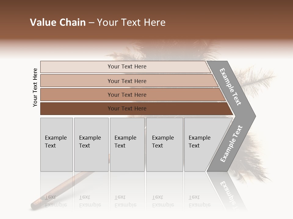 Horizontal Isolated Feather PowerPoint Template