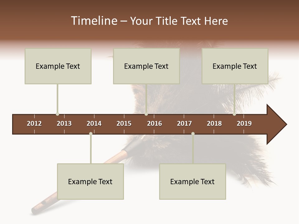 Horizontal Isolated Feather PowerPoint Template