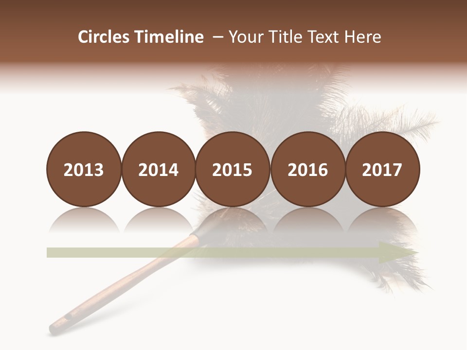 Horizontal Isolated Feather PowerPoint Template