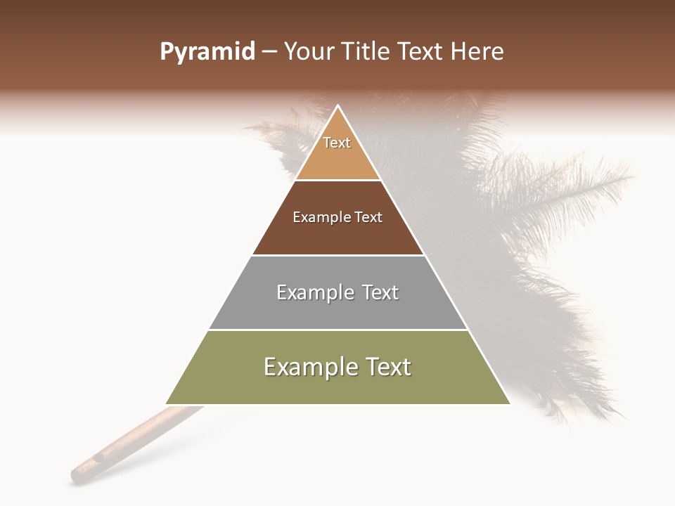 Horizontal Isolated Feather PowerPoint Template