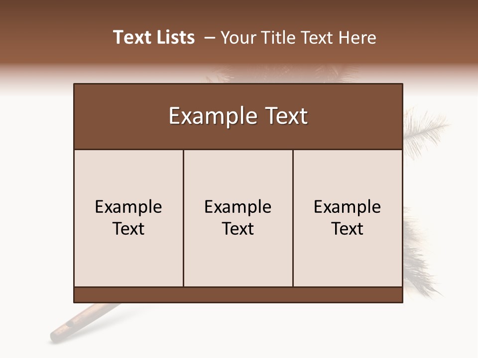 Horizontal Isolated Feather PowerPoint Template