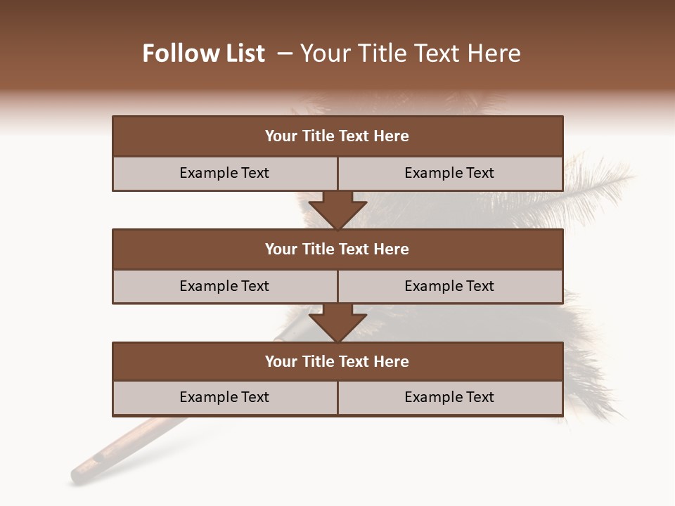 Horizontal Isolated Feather PowerPoint Template